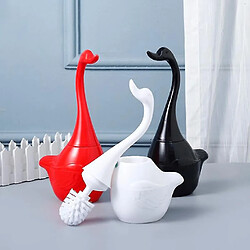 Avis Universal Creative Swan Shape Toilet Brush And Holder Set To Clean Bathroom color red