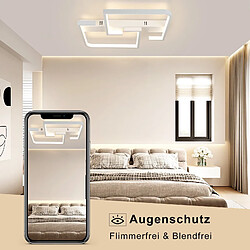 Acheter NETTLIFE Plafonnier LED Salon Dimmable avec Télécommande 45 W 60 cm Lampe en Métal Lampe Design Moderne pour Chambre Salle à Manger Cuisine Bureau