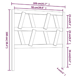 vidaXL Tête de lit 106x4x100 cm Bois massif de pin pas cher