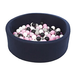 Velinda Piscine à balles Aire de jeu + 150 balles bleu marine noir, blanc, rose clair,gris