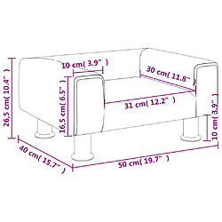 vidaXL Canapé pour enfants rose 50x40x26,5 cm velours pas cher