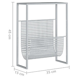 vidaXL Porte-revue Argenté 35x15x45 cm Acier pas cher