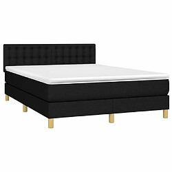 Avis Maison Chic Lit Adulte - Lit simple Lit à sommier tapissier avec matelas moelleux - Meuble de Chambre - Noir 140x200 cm Tissu -MN45127