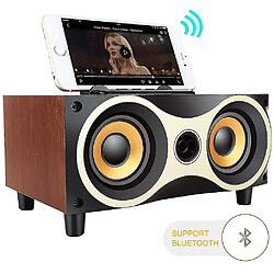 Universal Haut-parleur Bluetooth sans fil Bluetooth sans fil Portable en bois avec son et basse haute définition (rouge)