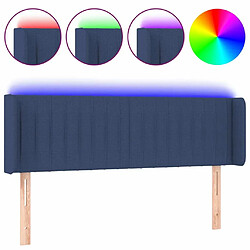 Maison Chic Tête de lit scandinave à LED,meuble de chambre Bleu 147x16x78/88 cm Tissu -MN15475