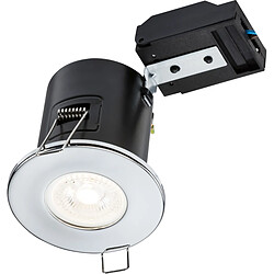 KNIGHTSBRIDGE Downlight fixe coupe-feu GU10 - Chrome 230V IP20 35W