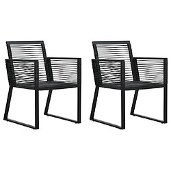 Maison Chic Lot de 2 Chaises de jardin,Fauteuil d'extérieur Noir Rotin PVC -MN71985