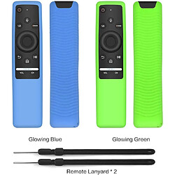 SANAG 2Pcs Silikonschutzhülle Für Samsung Smart Tv Fernbedienung Bn59 Serie, Geringes Gewicht, Geeignet Für Silikonhüllen Für Kinder, Rutschfeste, Stoßfeste, Anti-Lost-Handschlaufe(Bleu + Vert)