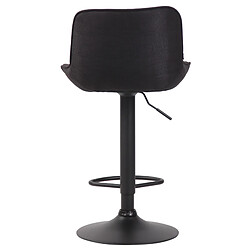 Non Tabouret de bar Lentini tissu noir pas cher