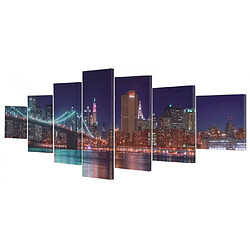 Avis Decoshop26 Toile de décoration murale kit de 7 pièces 245x87cm motif New York DEC04044