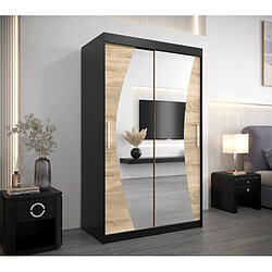 Abiks Meble Armoire Wave à portes coulissantes 200/120/62 2 portes (noir/sonoma)