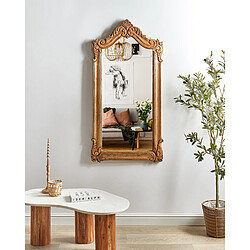 Beliani Miroir MABLY 123 cm Bois clair