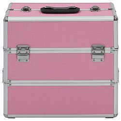 vidaXL Mallette à maquillage 37x24x35 cm Rose Aluminium