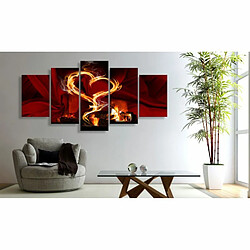 Paris Prix Tableau Imprimé Flames of Love : Heart 100 x 200 cm