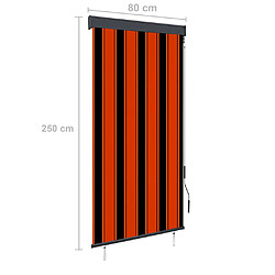 vidaXL Store roulant d'extérieur 80x250 cm Orange et marron pas cher