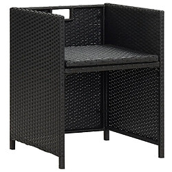 Maison Chic Lot de 2 Chaises de jardin,Fauteuil d'extérieur avec coussins Résine tressée Noir -MN62128 pas cher