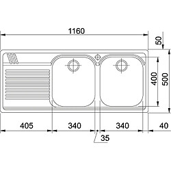 Franke Armonia AMX 621 Evier à poser Rectangulaire Acier inoxydable