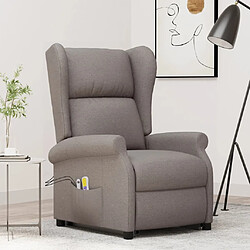 vidaXL Fauteuil de massage Taupe Tissu