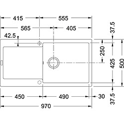 Evier à encastrer 95cm avec siphon - 459457 - FRANKE