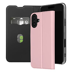 Avizar Étui pour iPhone 16 Soft touch Porte-carte Support Vidéo Rose Poudré