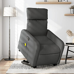 Maison Chic Fauteuil Relax pour salon, Fauteuil inclinable de massage électrique Gris foncé Tissu -GKD36941