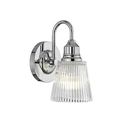 Elstead Lighting Applique murale salle de bains Addison Verre transparent,acier Chrome poli