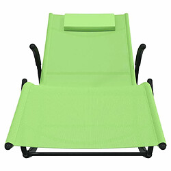 Acheter Maison Chic Lot de 2 Chaises longues à bascule | Bain de soleil Relax | Transat Vert Acier et textilène -GKD11148