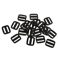 20pcs 3 barres rectangle boucles slide outil tri glide boucle 20mm noir