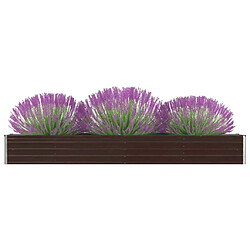 Maison Chic Jardinière,Lit surélevé de jardin - Bac à fleurs - pot de fleur Acier galvanisé 320x40x45 cm Marron -GKD21713