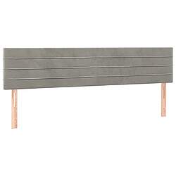 vidaXL Têtes de lit 2 pcs Gris clair 100x5x78/88 cm Velours