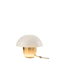 Dansmamaison Lampe Champignon Metal Blanc/Or Small