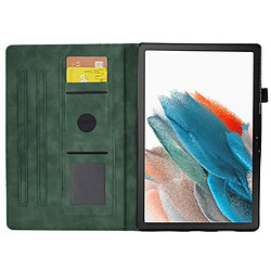 Etui en PU motif de couture, anti-chute, avec support et porte-cartes pour Samsung Galaxy Tab A8 10.5 (2021) (X200/X205) - vert