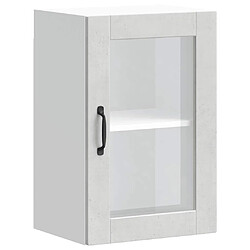 vidaXL Armoire murale de cuisine avec porte en verre Porto gris béton