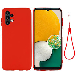 Coque en silicone antichoc avec sangle rouge pour votre Samsung Galaxy A13 4G