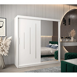 Abiks Meble Armoire YORK 2 À Portes Coulissantes 200/200/62 2 Portes (Blanc/Blanc)