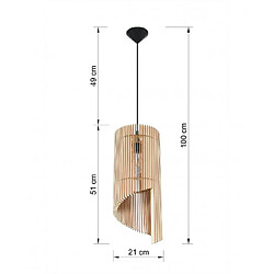 Acheter Luminaire Center Suspension Alexia Bois Bois naturel 1 ampoule 120cm