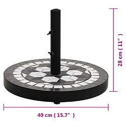 vidaXL Base de parasol noir et blanc rond 12 kg pas cher