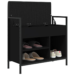 Decoshop26 Banc de rangement à chaussures 65,5 x 32 x 57,5 cm bois d'ingénierie noir cadre en métal DEC024920