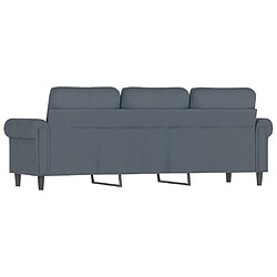 Maison Chic Canapé à 3 places,Canapé droit,Sofa de Salon,Banquette Gris foncé 180 cm Velours -GKD826205 pas cher