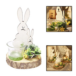 Avis Bougeoir De Lapin De Pâques De Style Nordique Mignon Bois Lapin Tasse En Verre Décor A