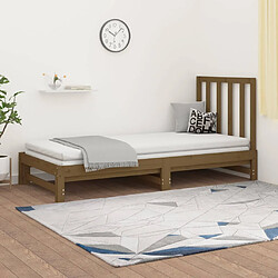 vidaXL Lit coulissant sans matelas marron miel 2x(90x200) cm