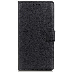 Etui en PU texture litchi avec support, noir pour votre ZTE Libero 5G II 5G