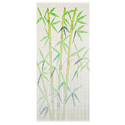 vidaXL Rideau de porte en bambou 90 x 200 cm - Multicolore Rideau bambou - Anti-insectes - Impression feuilles - 90 brins