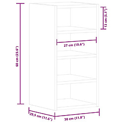 vidaXL Armoire suspendue blanc 30x29,5x60 cm bois d'ingénierie pas cher