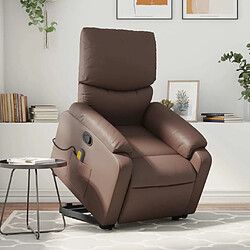 Maison Chic Fauteuil Relax pour salon, Fauteuil inclinable de massage Marron Similicuir -GKD25875