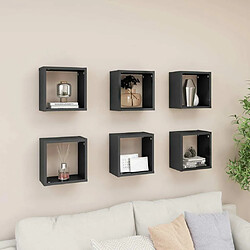 Maison Chic Lot de 6 Étagères cube murales,Etagère de rangement flottantes Gris brillant 26x15x26 cm -MN38232