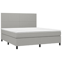 Avis Maison Chic Lit Adulte - Lit simple Lit à sommier tapissier avec matelas moelleux - Meuble de Chambre - Gris clair 160x200cm Tissu -MN89324