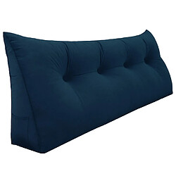 VerCart Coussin de Lecture Compensé, Triangulaire Coussin à Coins, Velours Bleu 120cm