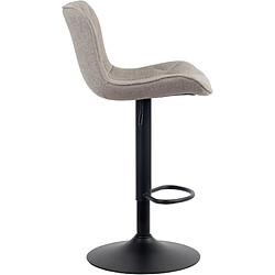 Acheter Decoshop26 Tabouret de bar chaise haute x1 avec coutures décoratives en tissu taupe pieds en métal noir 10_0005173