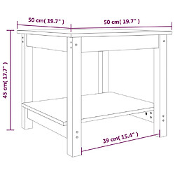 vidaXL Table basse 50x50x45 cm Bois massif de pin pas cher